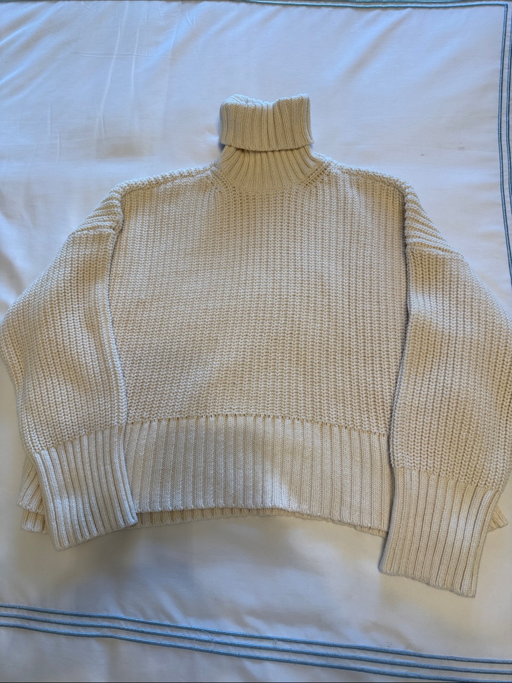 Madewell Cream Ribbed Turtleneck Sweater